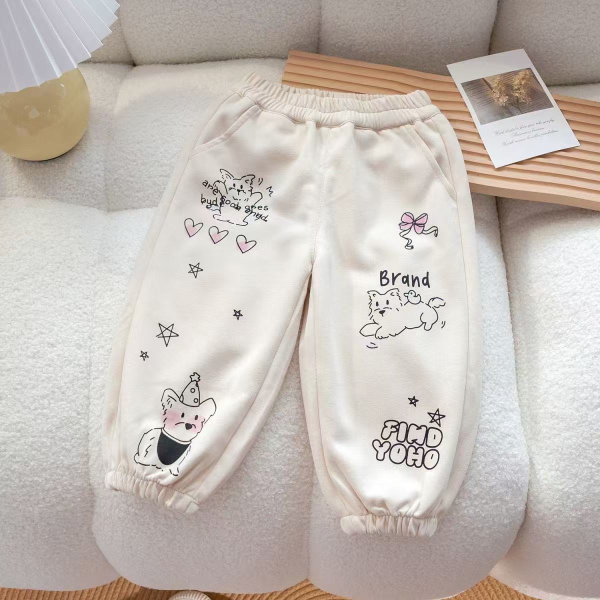 080-秋款甜美卡通小狗卫裤