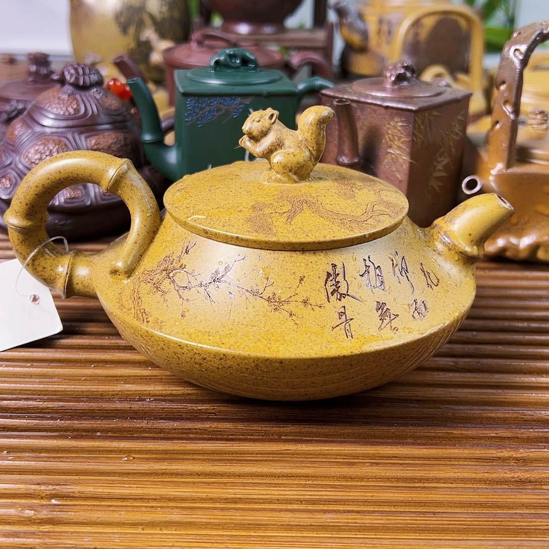 紫砂茶壶合欢龙骨金沙400cc