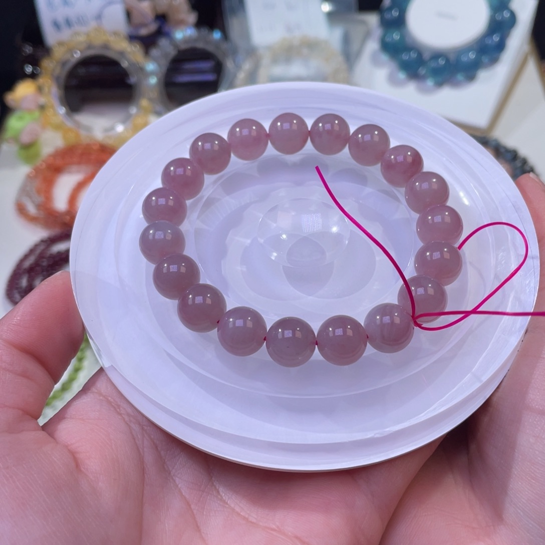 未镶嵌手链水晶芋泥啵啵紫马粉10+