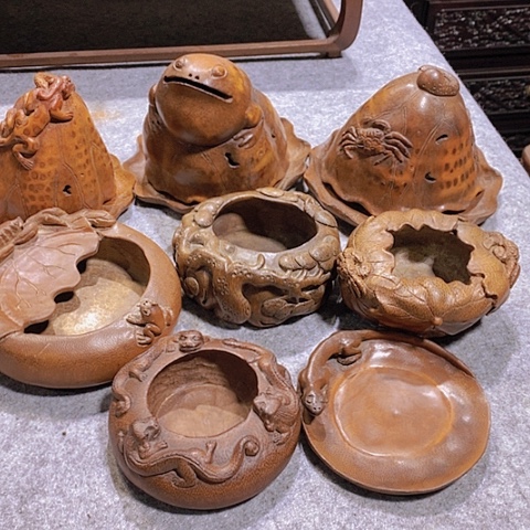 贡木竹*公华彩木作摆件
