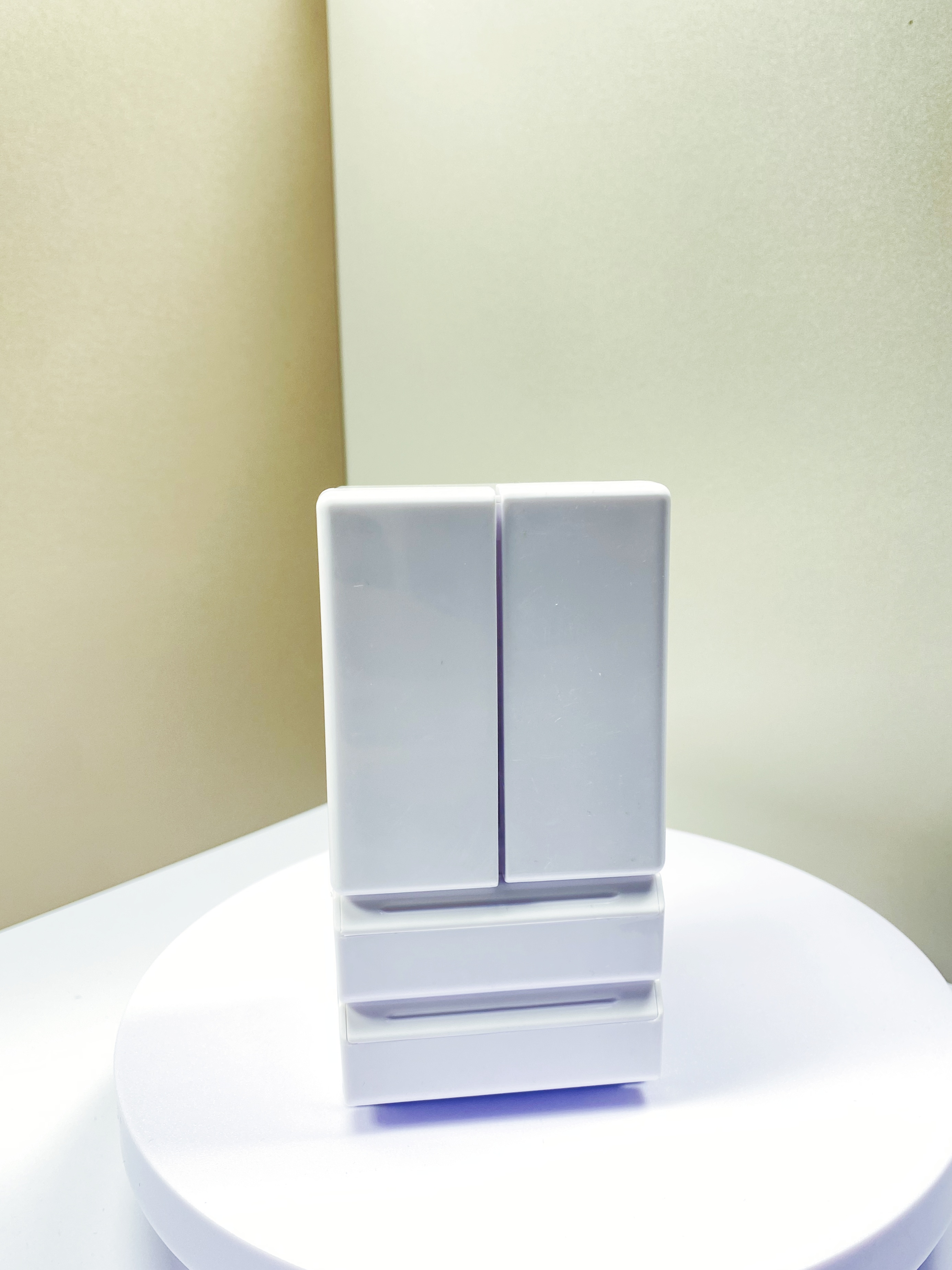 【幸运熊】迷你过家家仿真双开门灯光冰箱微缩模型小摆件