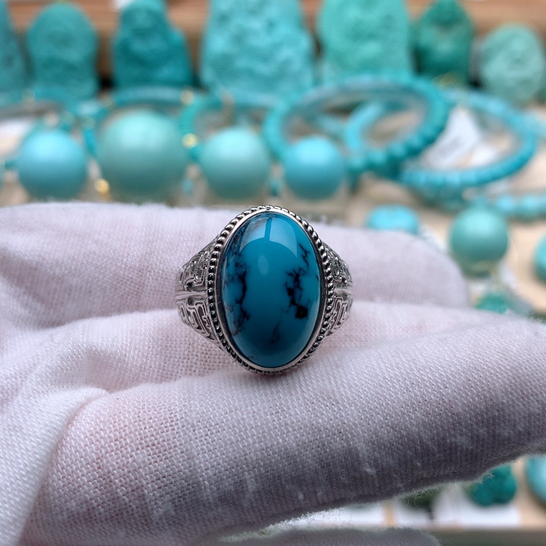 绿松石颈饰银S925镶嵌