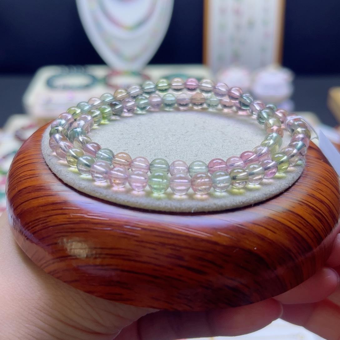 碧玺手链未镶嵌莫兰迪5.2mm