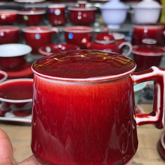 景德镇陶瓷红马坊马克杯