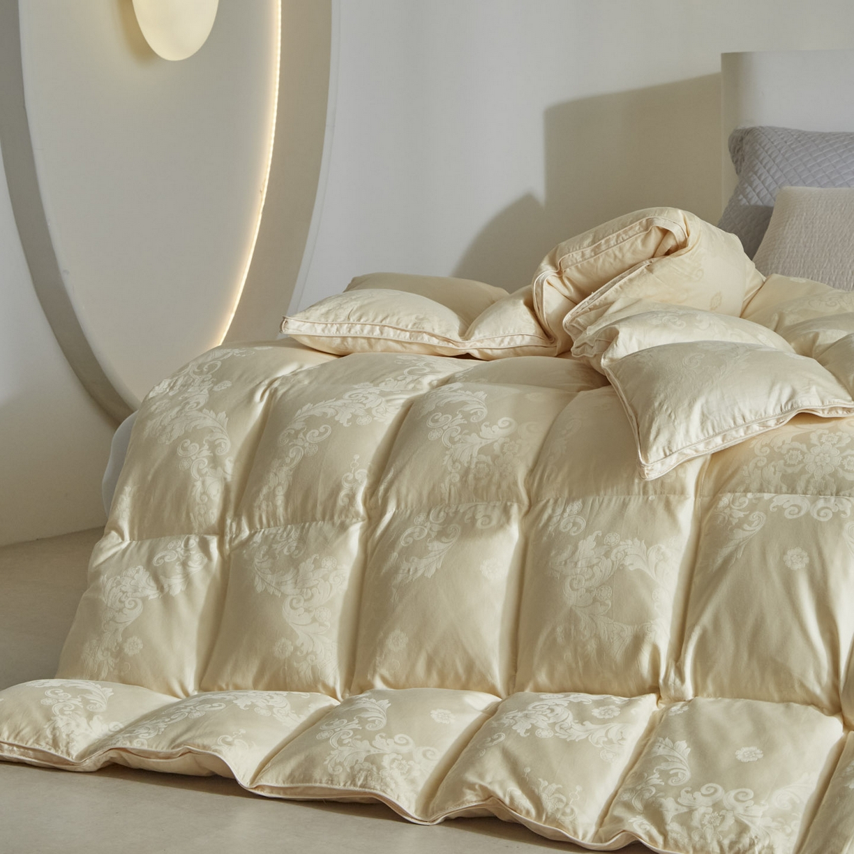 【浮雕】顶奢-7A物理抗菌大吊绒羽绒被加厚保暖被芯被子冬被