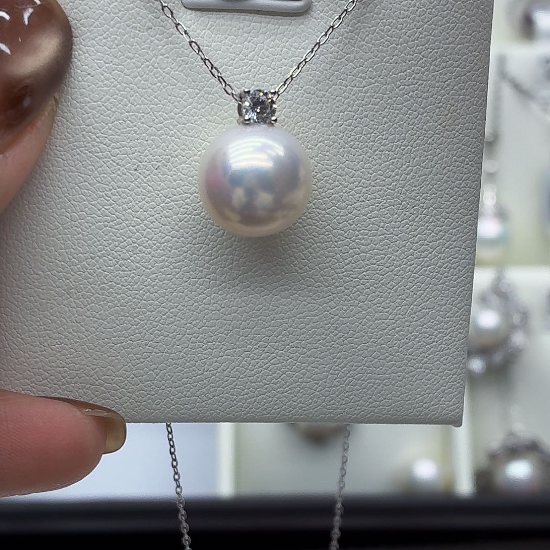 银珍珠吊坠戴妃款11-12