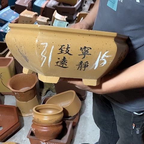 紫砂花盆手工制作