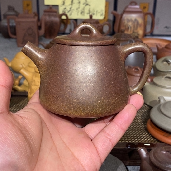紫砂茶壶原矿段泥精工半手柴烧窑变240cc