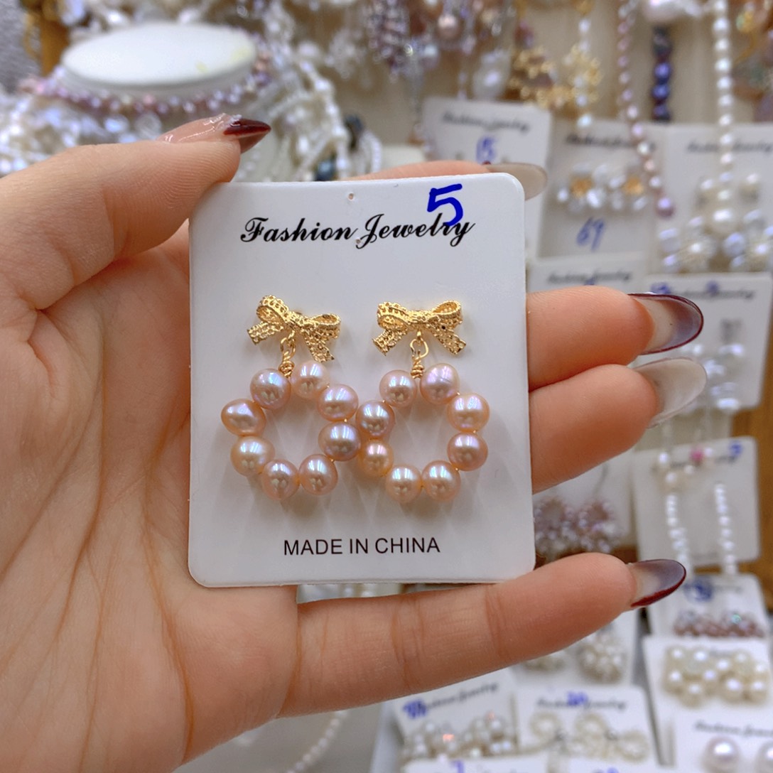 淡水珍珠耳饰合金