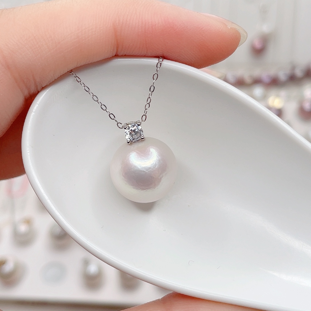 吊坠(不含链)淡水珍珠银S925镶嵌