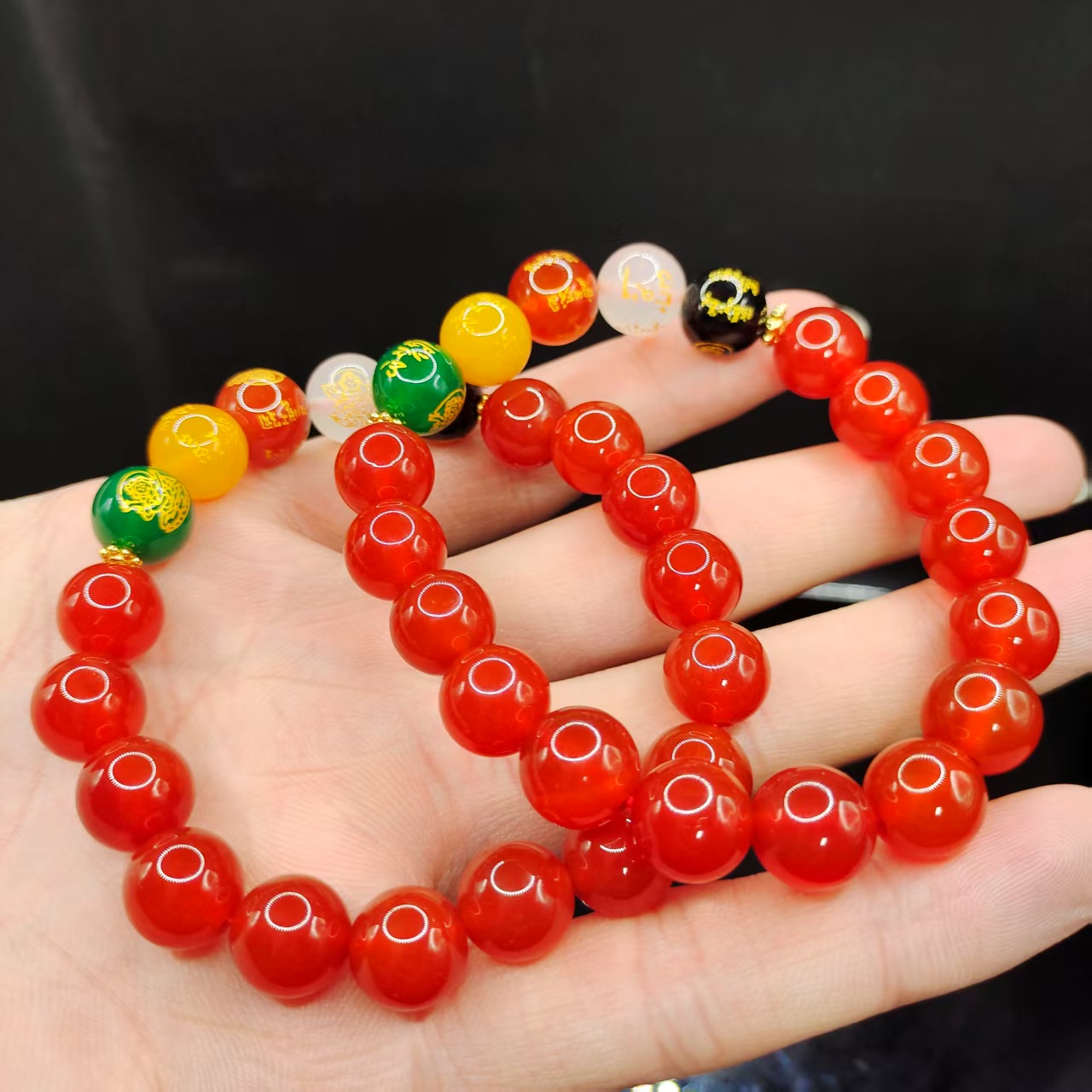 【龙龙严选】牛血红DIY单圈手串B1【多样性发其一】约10mm