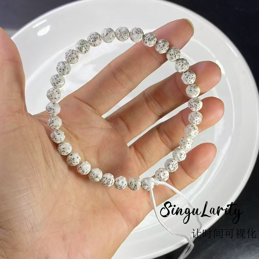 奇点出品7圆无相手持大留白纯手工雕刻骨瓷白33颗一物一图