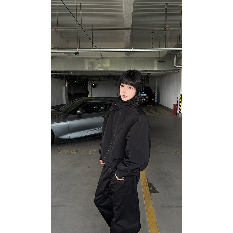 cleanfit解构短款夹克男秋季百搭廓形立领复古潮流美式飞行员外套