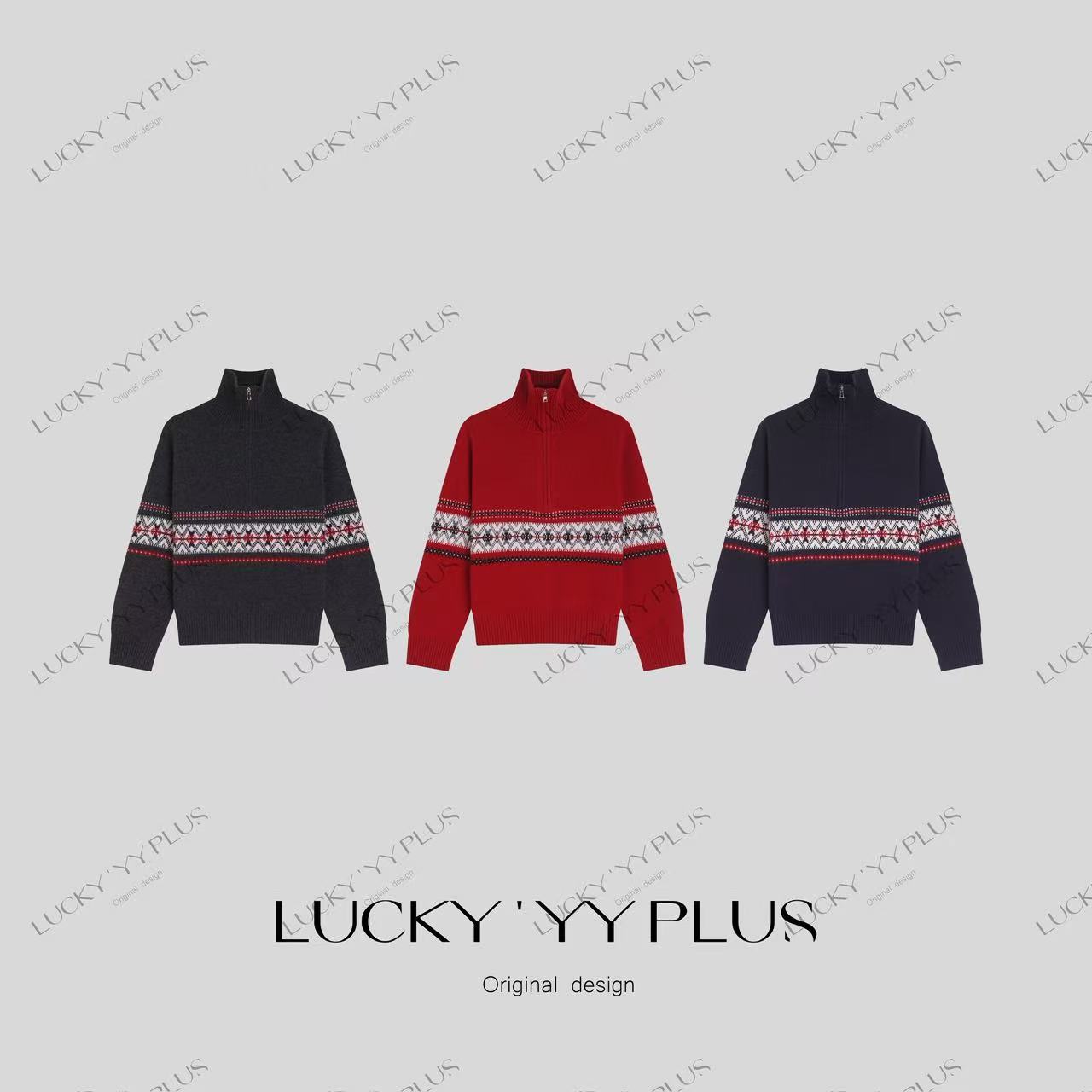 LUCKYY 高品定制满分羊毛费尔岛立领百搭毛衣 B2518