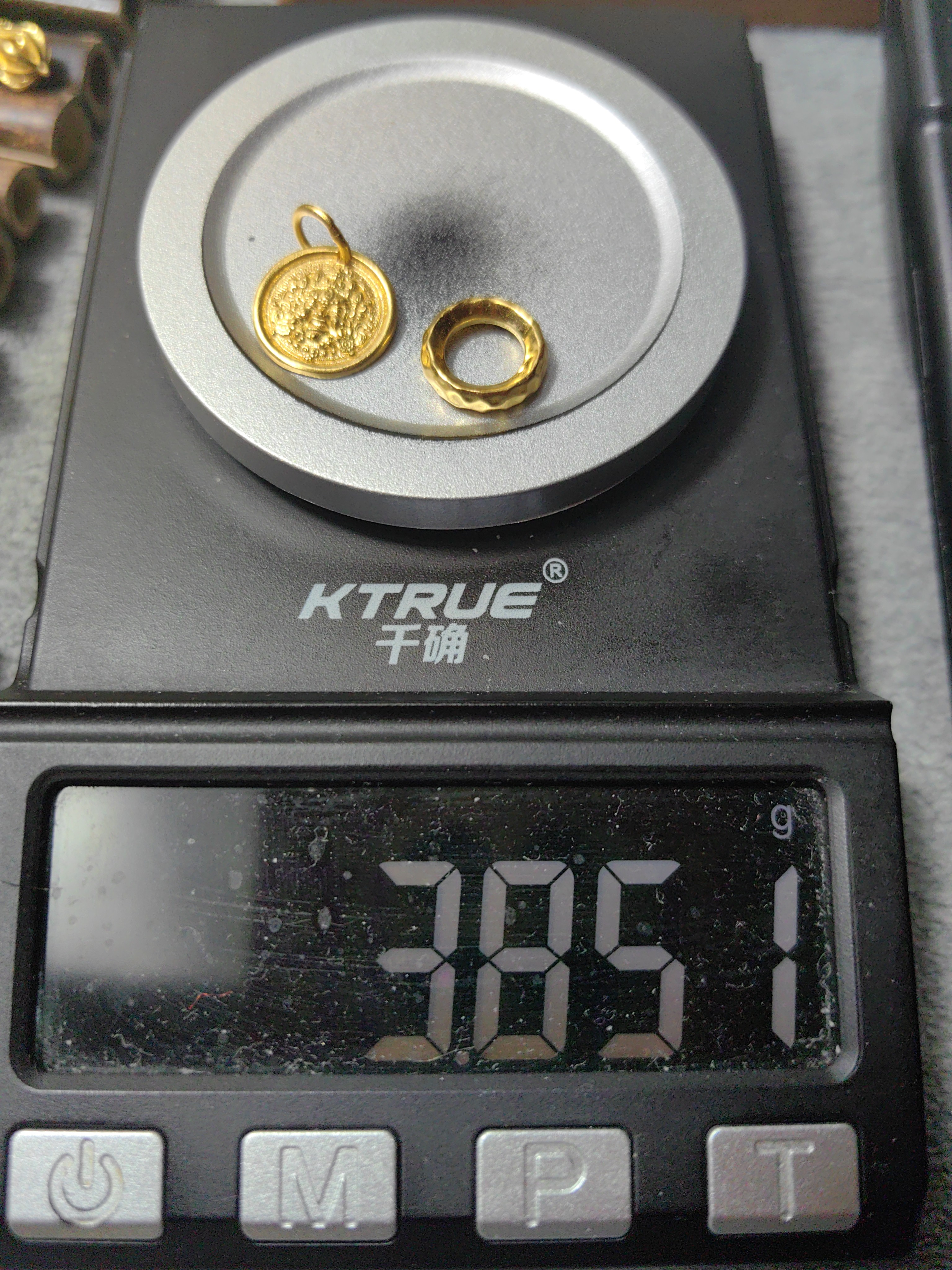 足金999侧挂无相卡环黄金手串配饰