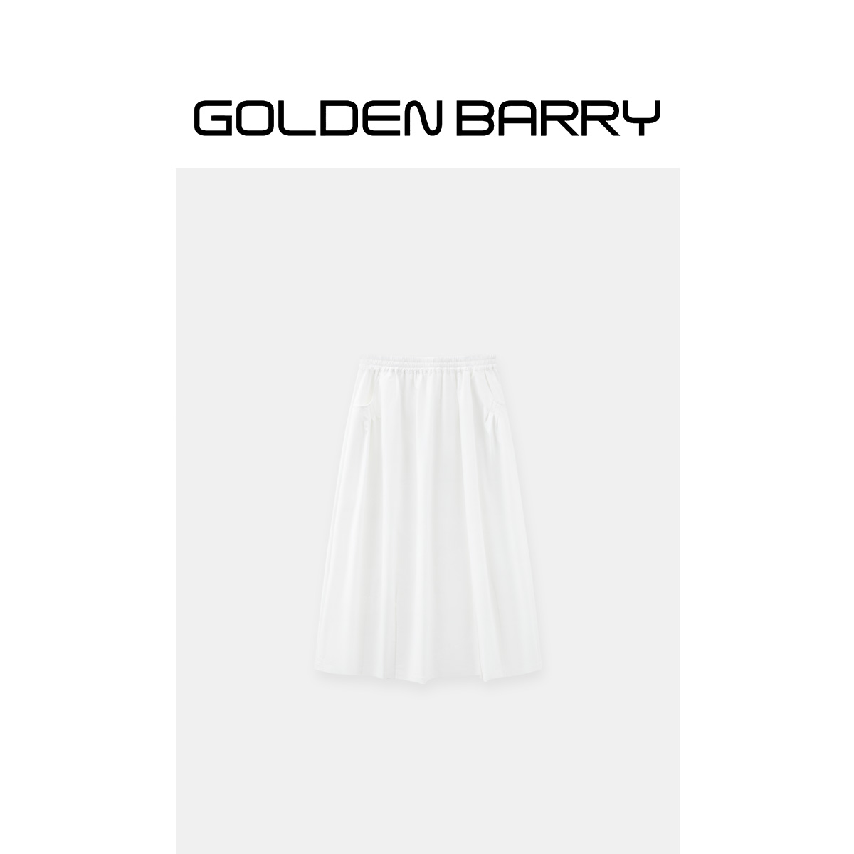 GOLDENBARRY百搭简约时尚休闲显瘦白色茧型花苞裙半身裙310247