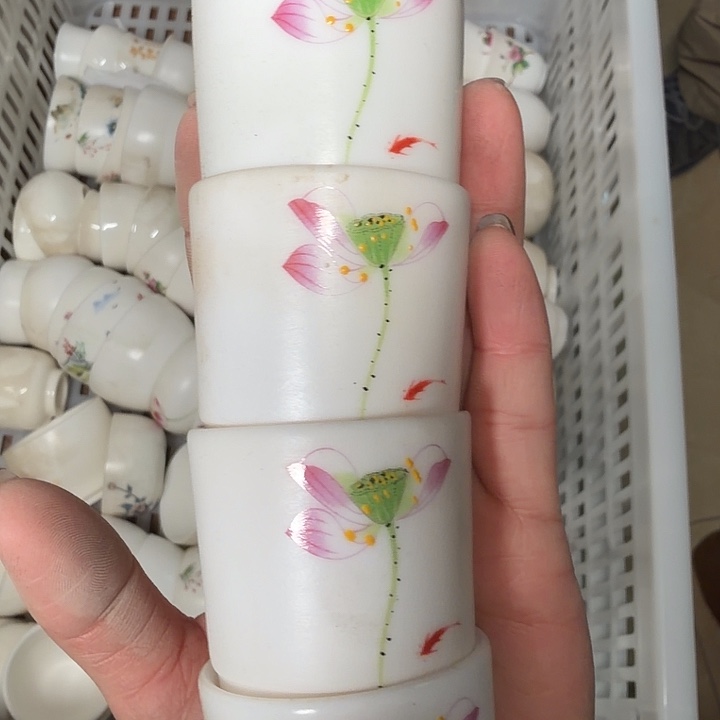 素烧高端羊脂玉系列茶杯四个一组主