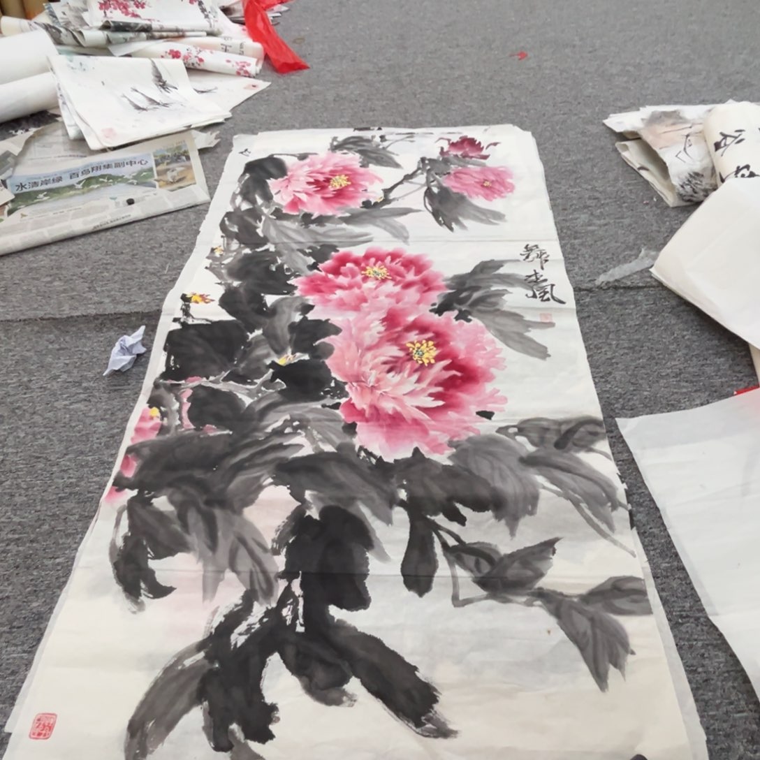 国画林彩霞老师四尺绘画