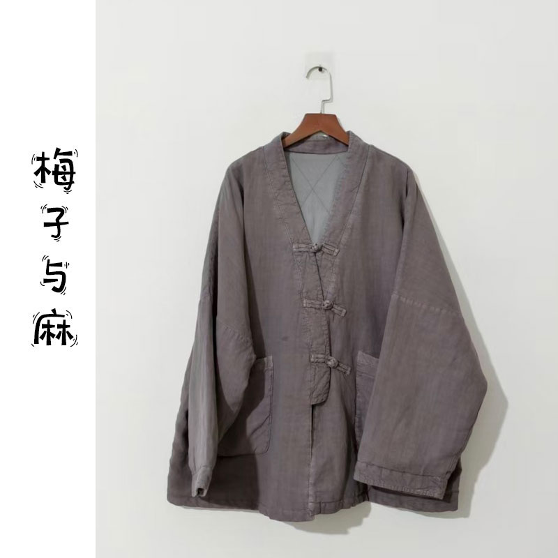 【大梅子推荐】设计款亚麻盘扣棉服MXA1134A（衣长70胸围135）