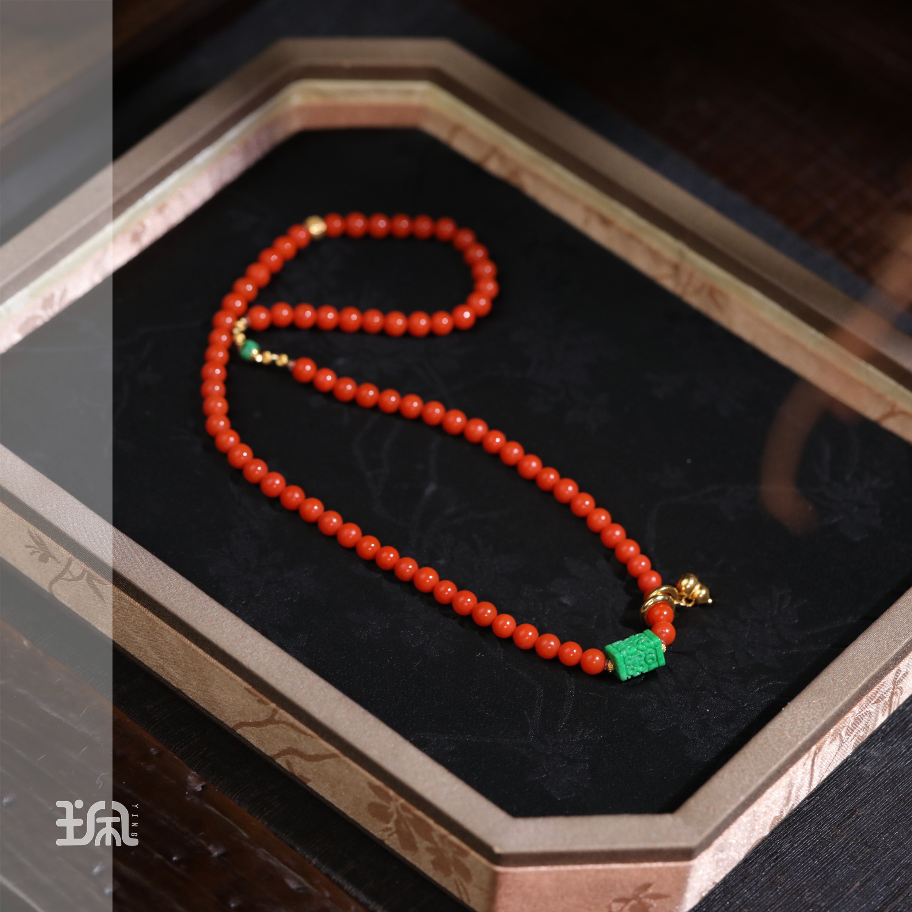 曦舟|南红*手串*18K金镶嵌CYC25030621多样性发其一