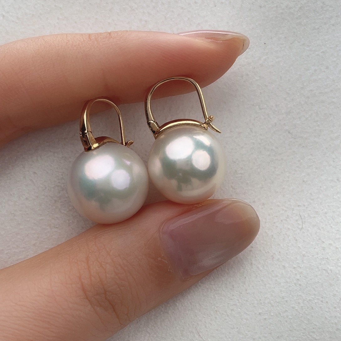 淡水珍珠耳饰18K金镶嵌