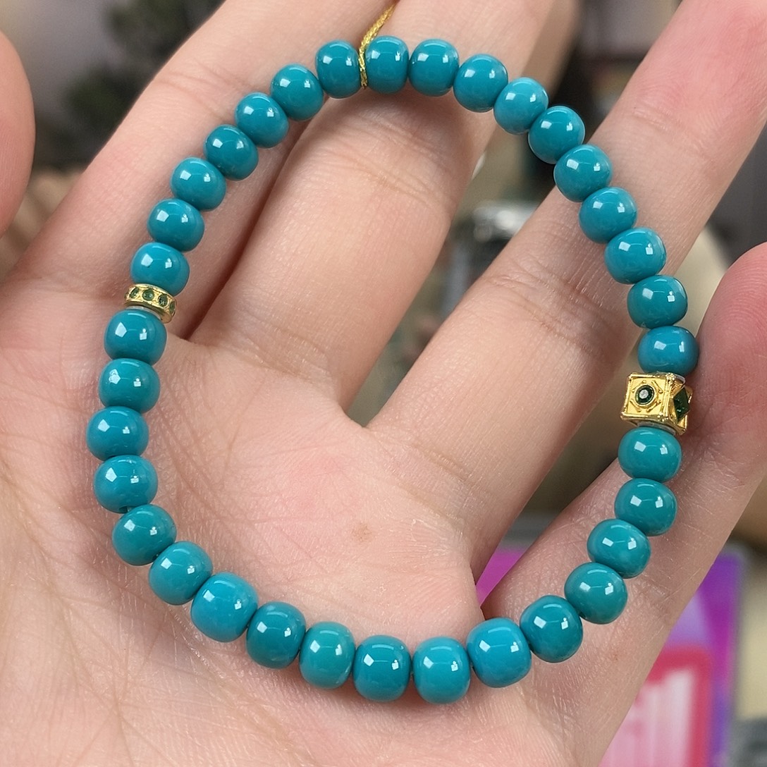 绿松石18K金镶嵌珠宝奇石