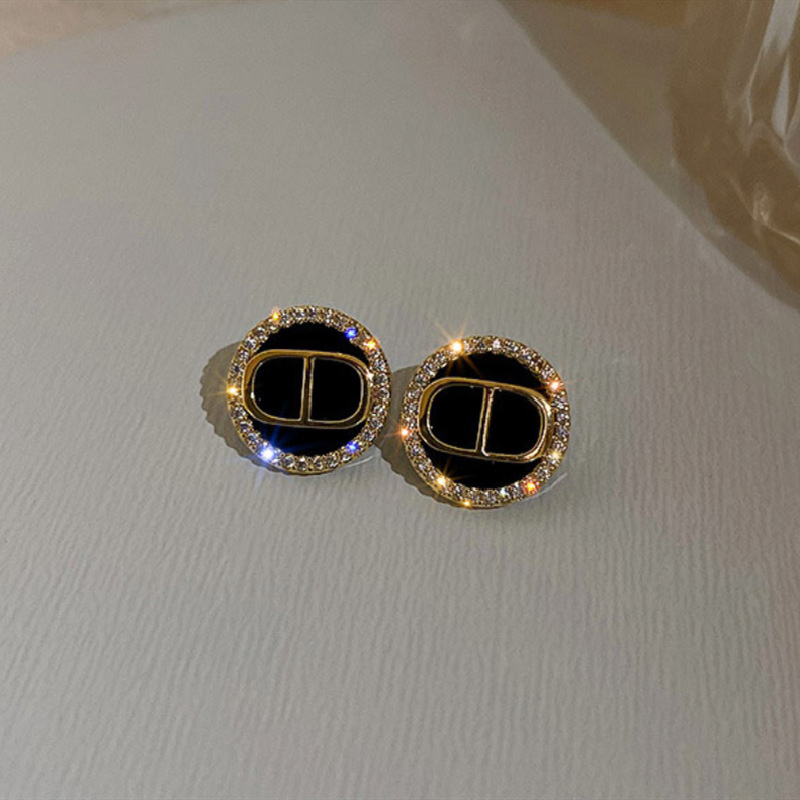 合金耳饰 925银针字母耳钉女潮高级感冷淡气质