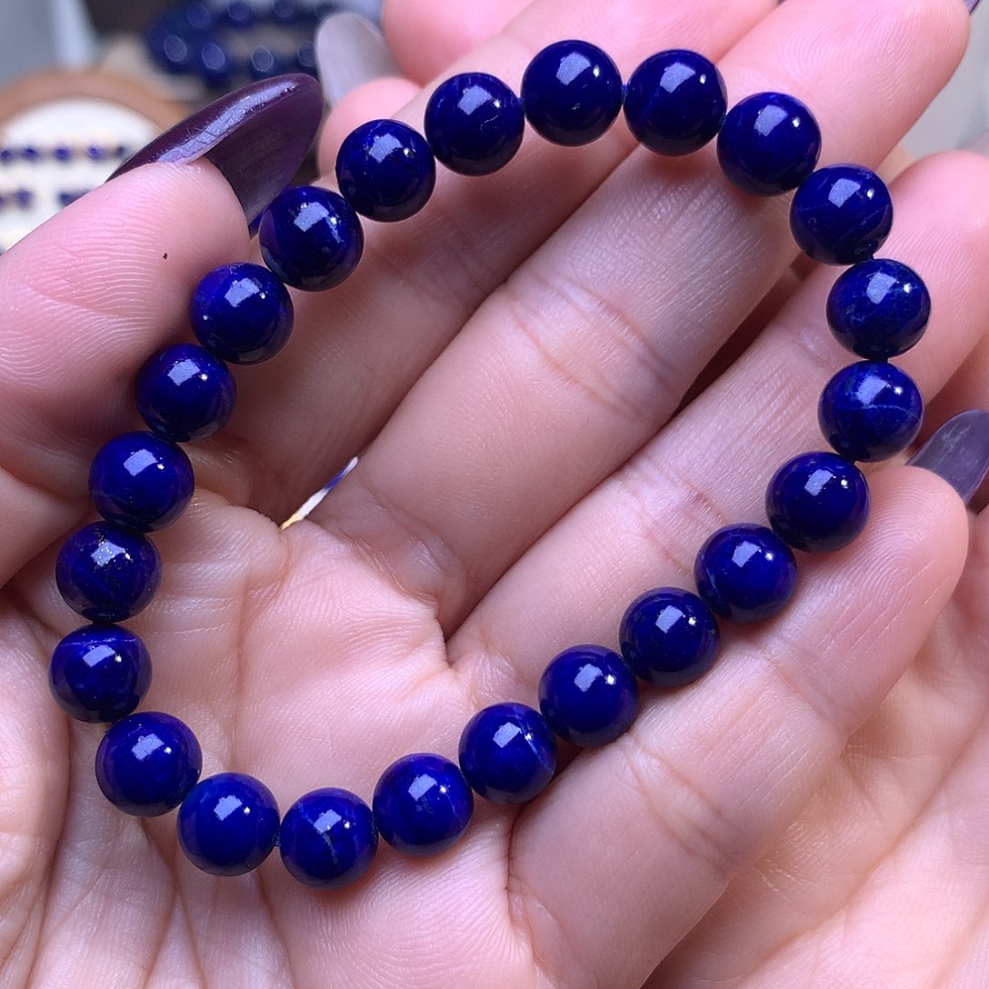 青金石未镶嵌8.2m黑加仑捡漏