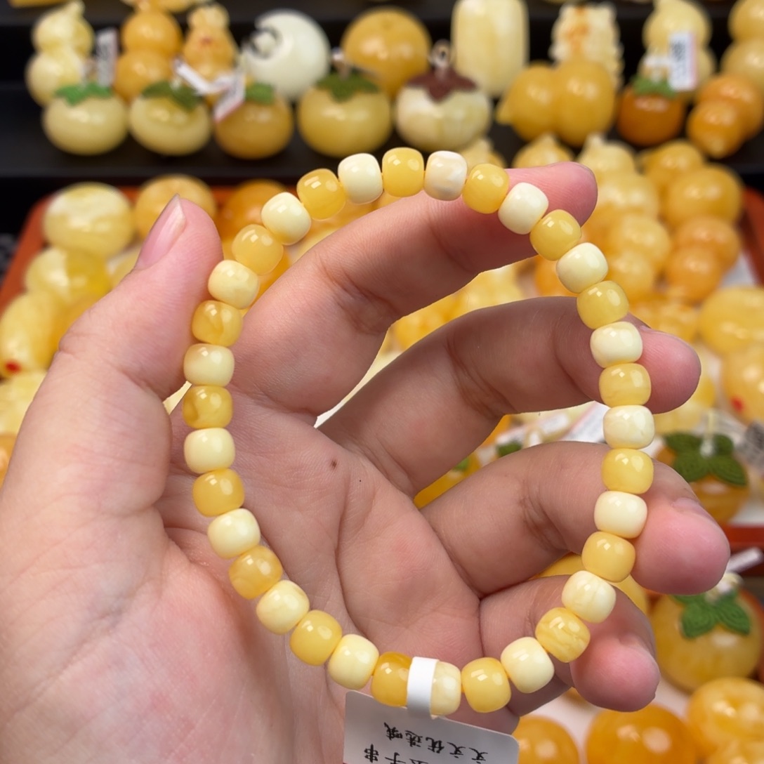 蜜蜡未镶嵌毛衣链蜜蜡