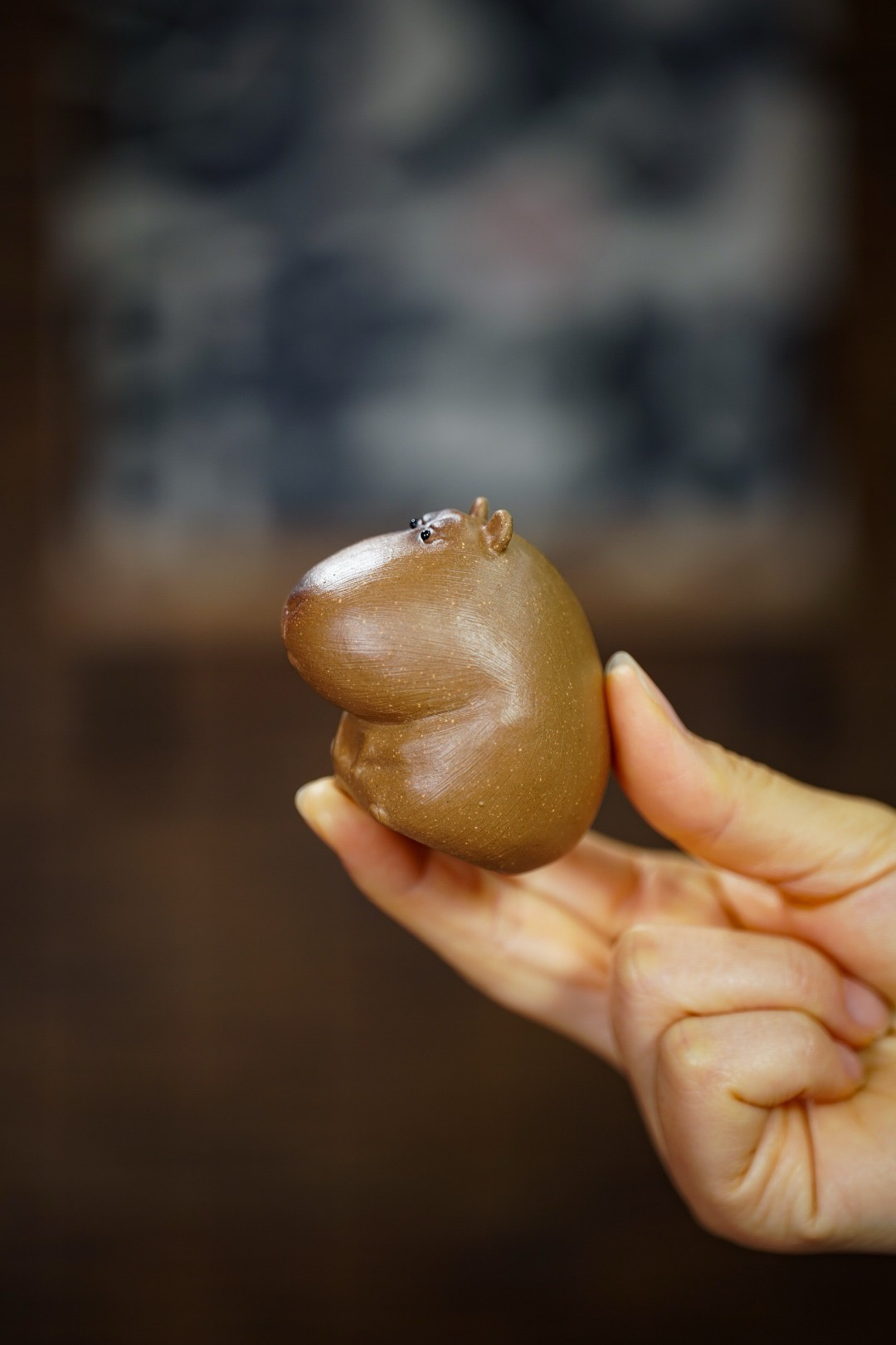 紫砂茶宠水豚鼠精品可养茶道茶桌摆件水豚卡皮巴拉个性好玩茶道