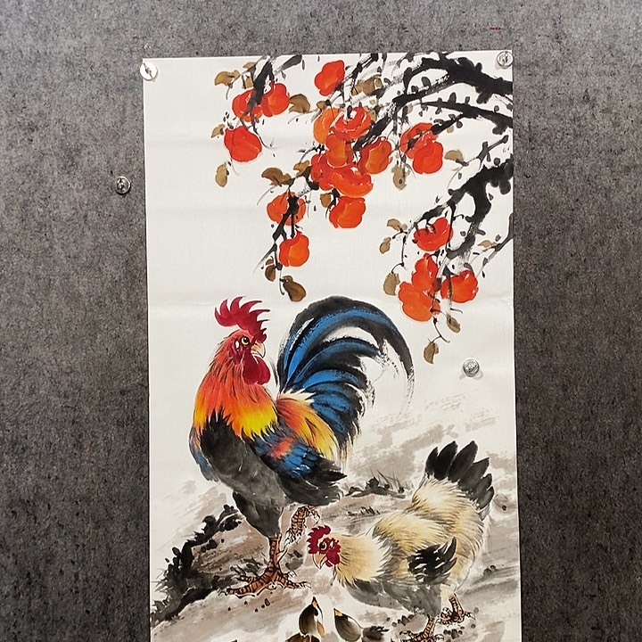 国画张松平国画大公鸡