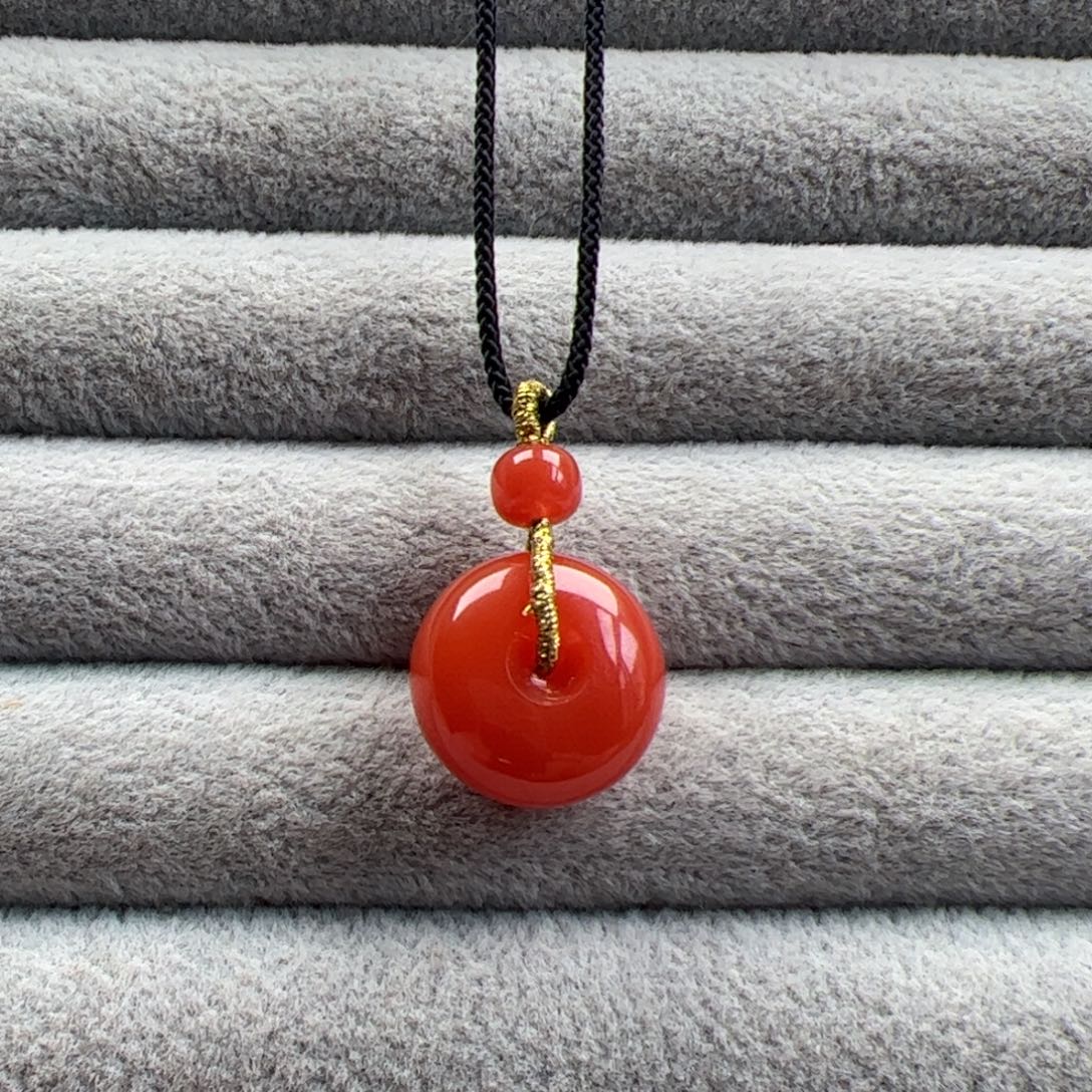 南红玛瑙未镶嵌平安扣16mm