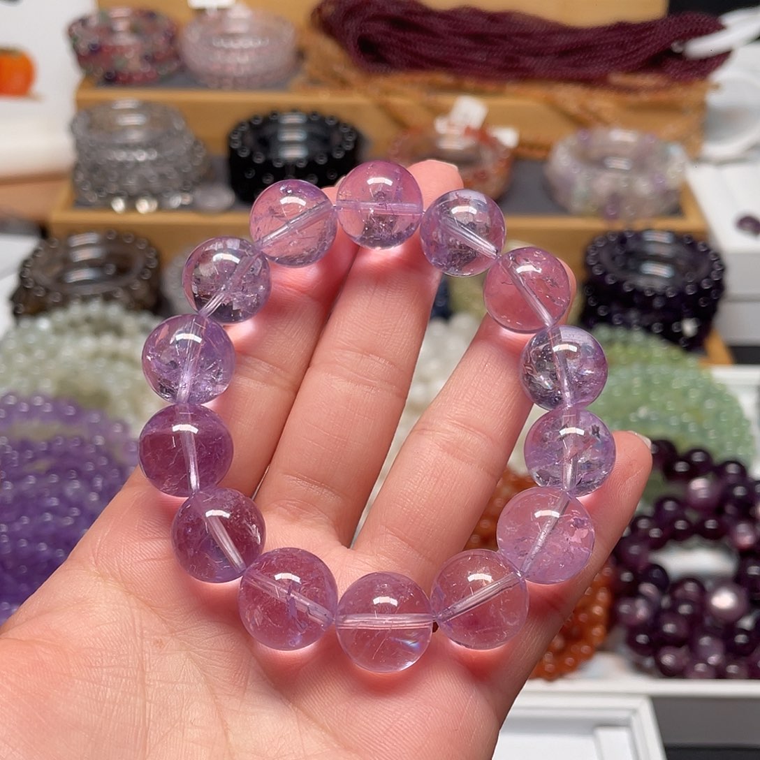 烟晶手链银S925镶嵌紫水晶15