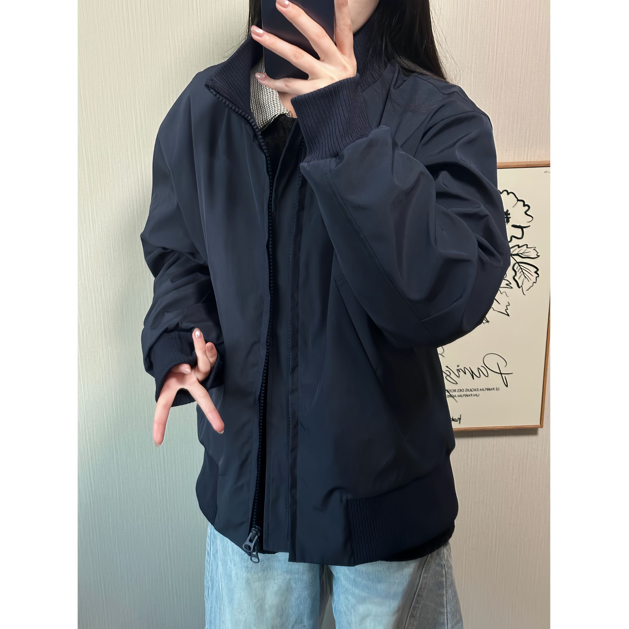 加绒短款外套cleanfit男秋冬美式高街百搭韩系复古潮流飞行员夹克