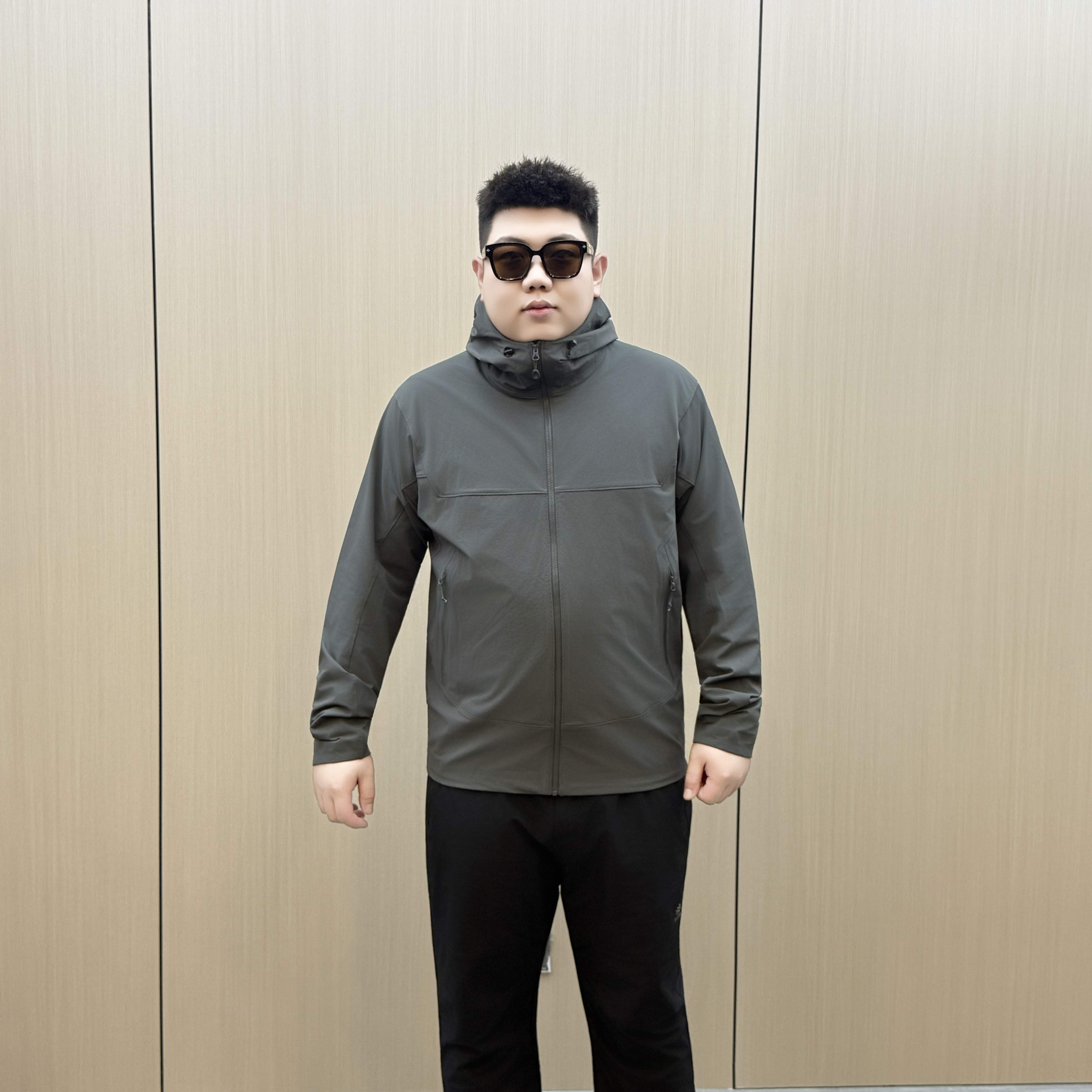 大码男装 秋季 简约百搭 连帽户外运动外套7139