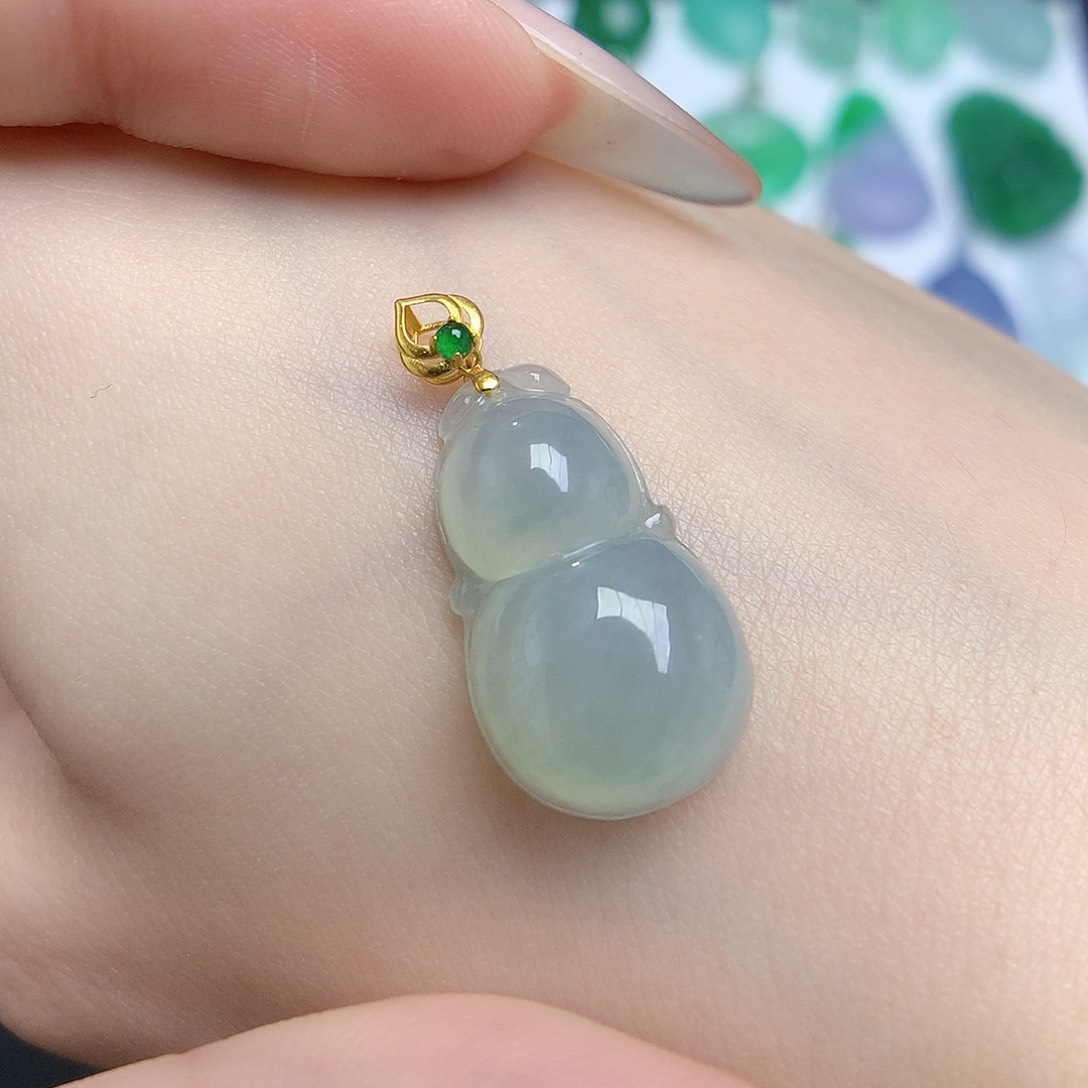 翡翠颈饰18K金镶嵌888888888888