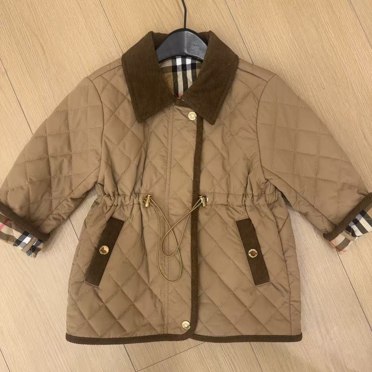 【潮童集合店】88549儿童男童女童秋冬新款菱形加厚收腰款棉服外套