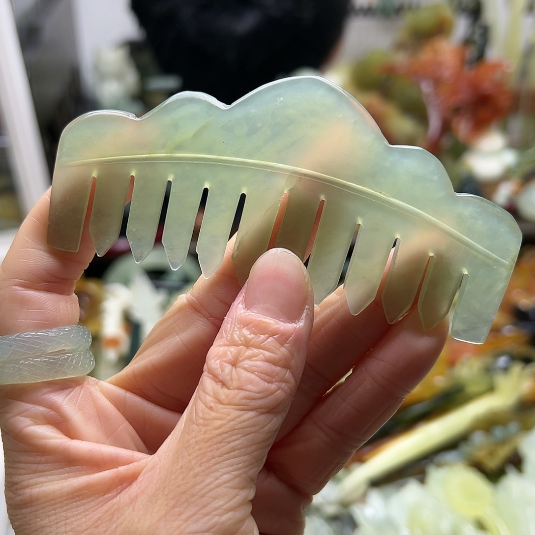 蛇纹石玉发饰合金