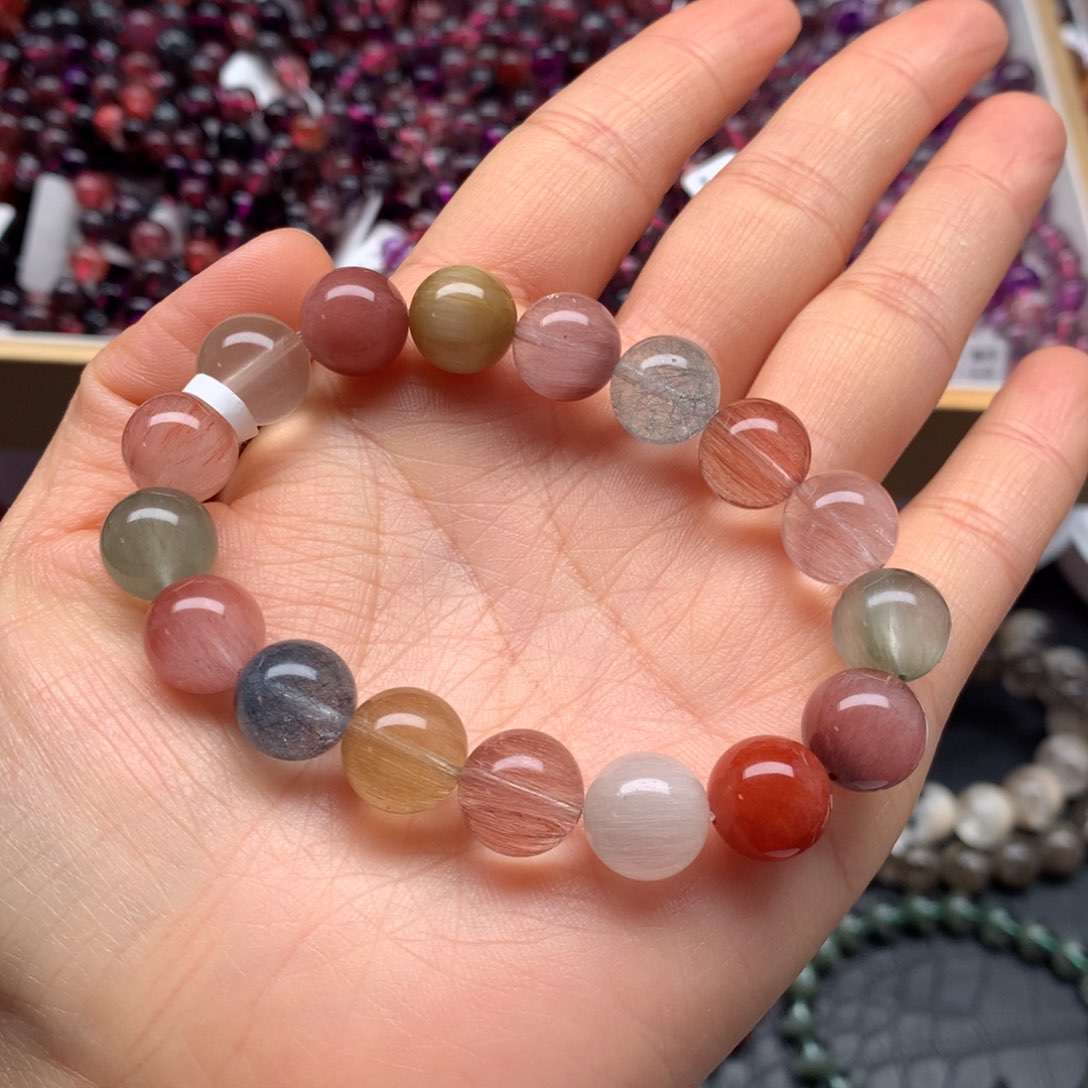 水晶手链未镶嵌彩兔毛11