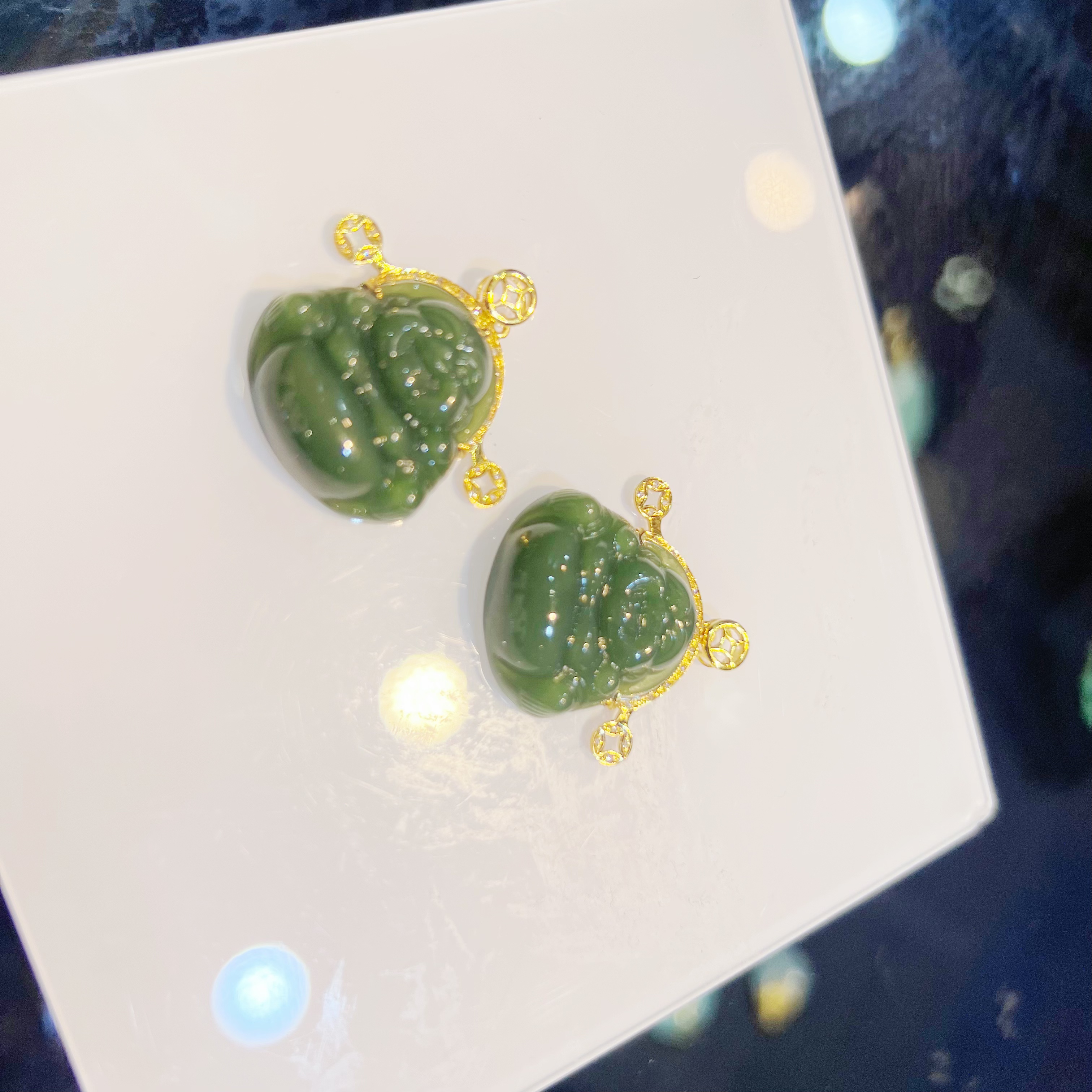 【初见珠宝】18k金和田玉佛公吊坠10-1CH109X584【多样性发一件】