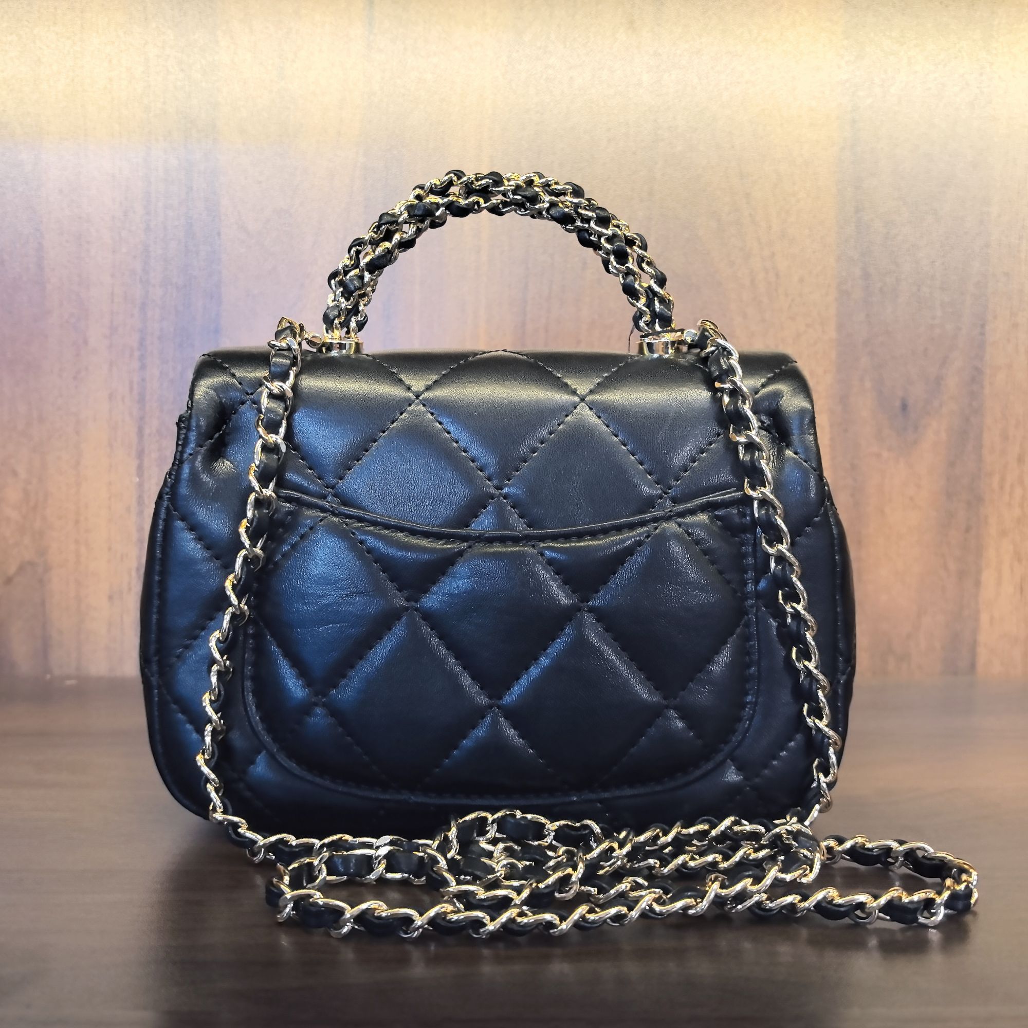 薇薇手工真皮包1040-19-黑色-长19x高14-单肩手提旋香A89