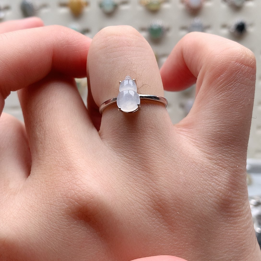 翡翠戒指银S925镶嵌0202