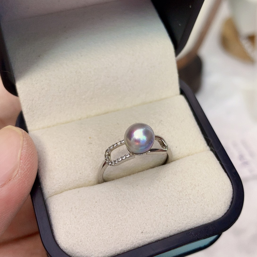 海水珍珠戒指银S925镶嵌