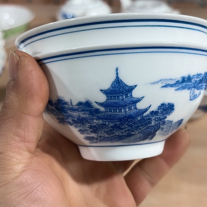 陶12公分米饭碗，米饭两个