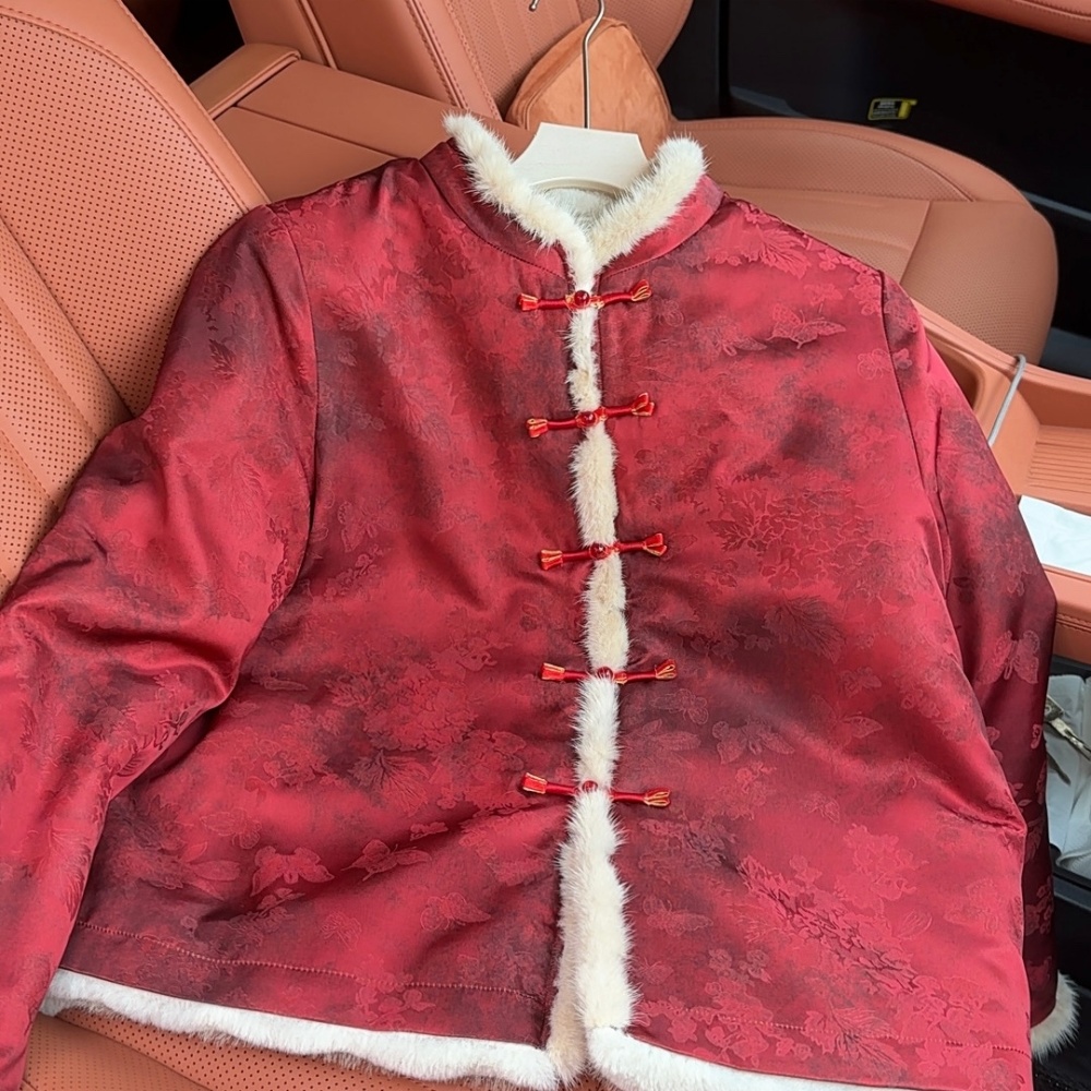 【昭和录】冬季新中式国风水貂毛高级气质加绒双面穿女装外套