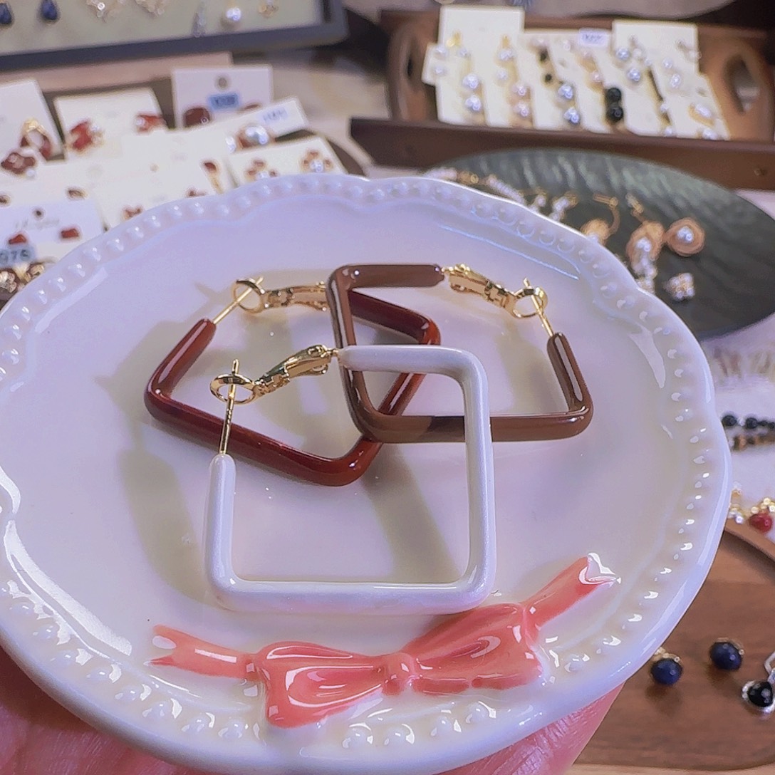 仿珍珠铜合金925银耳圈