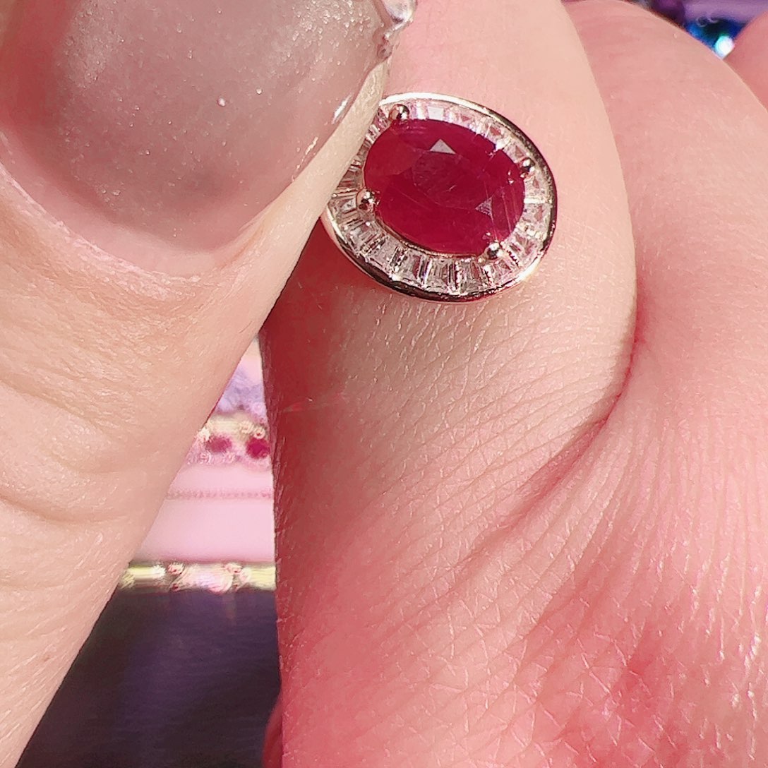 红宝石戒指银S925镶嵌