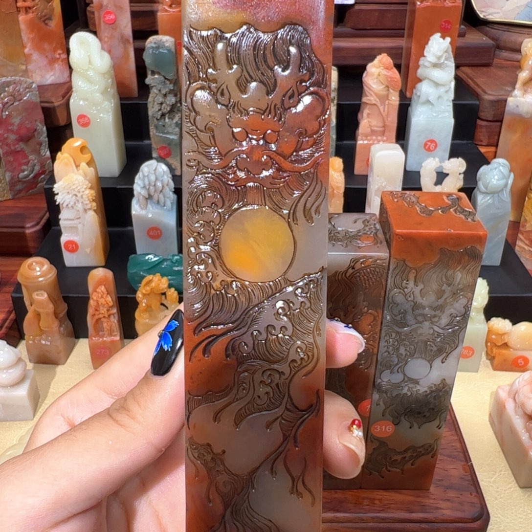 墨***上昌化石印石手工制作