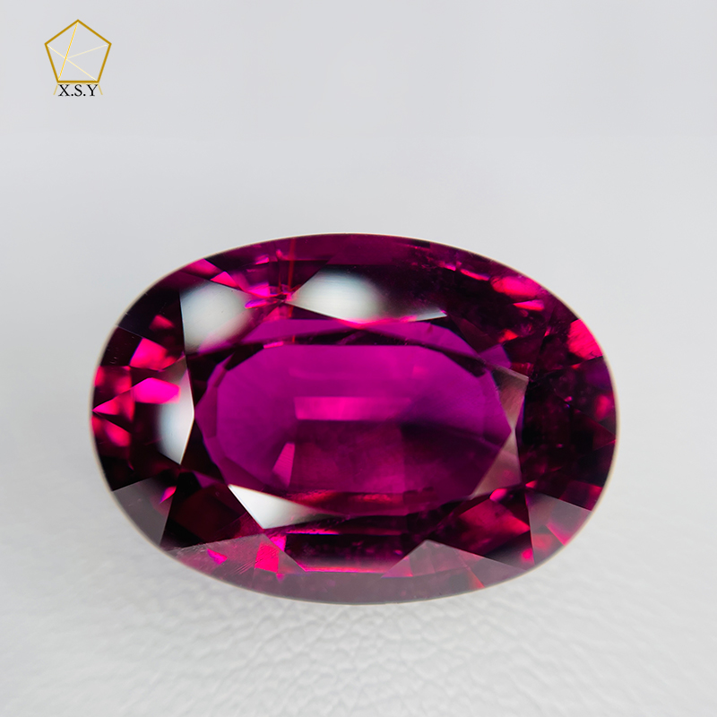 收藏级天然变色卢比莱玻璃体紫色17.38克拉碧玺支持复检一物一证