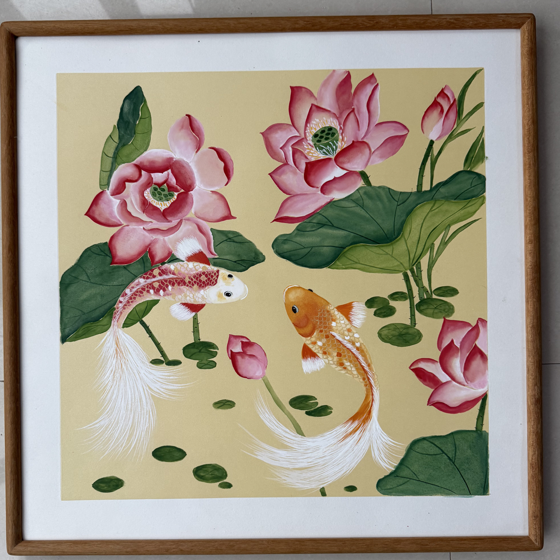 荷花锦鲤 尺寸52*52